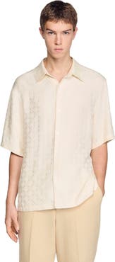 SANDRO Square Cross loose-fit shirt