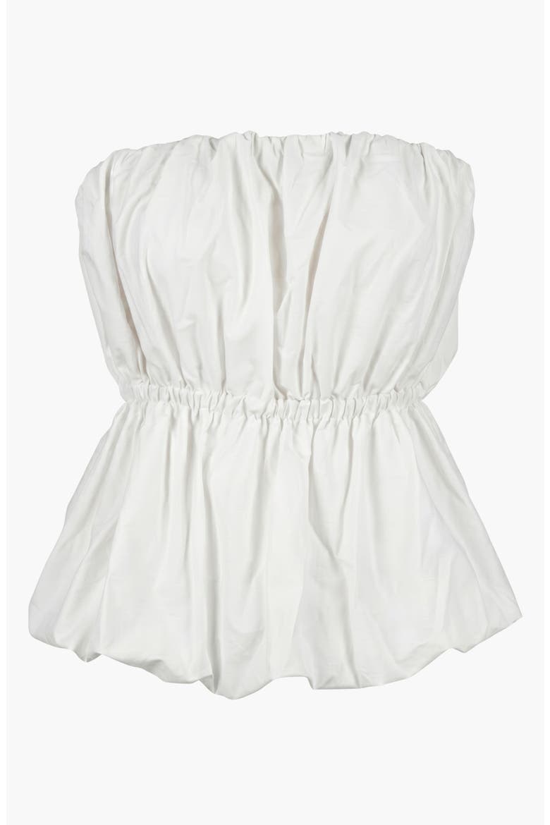 Strapless Peplum Top, Alternate, color, White