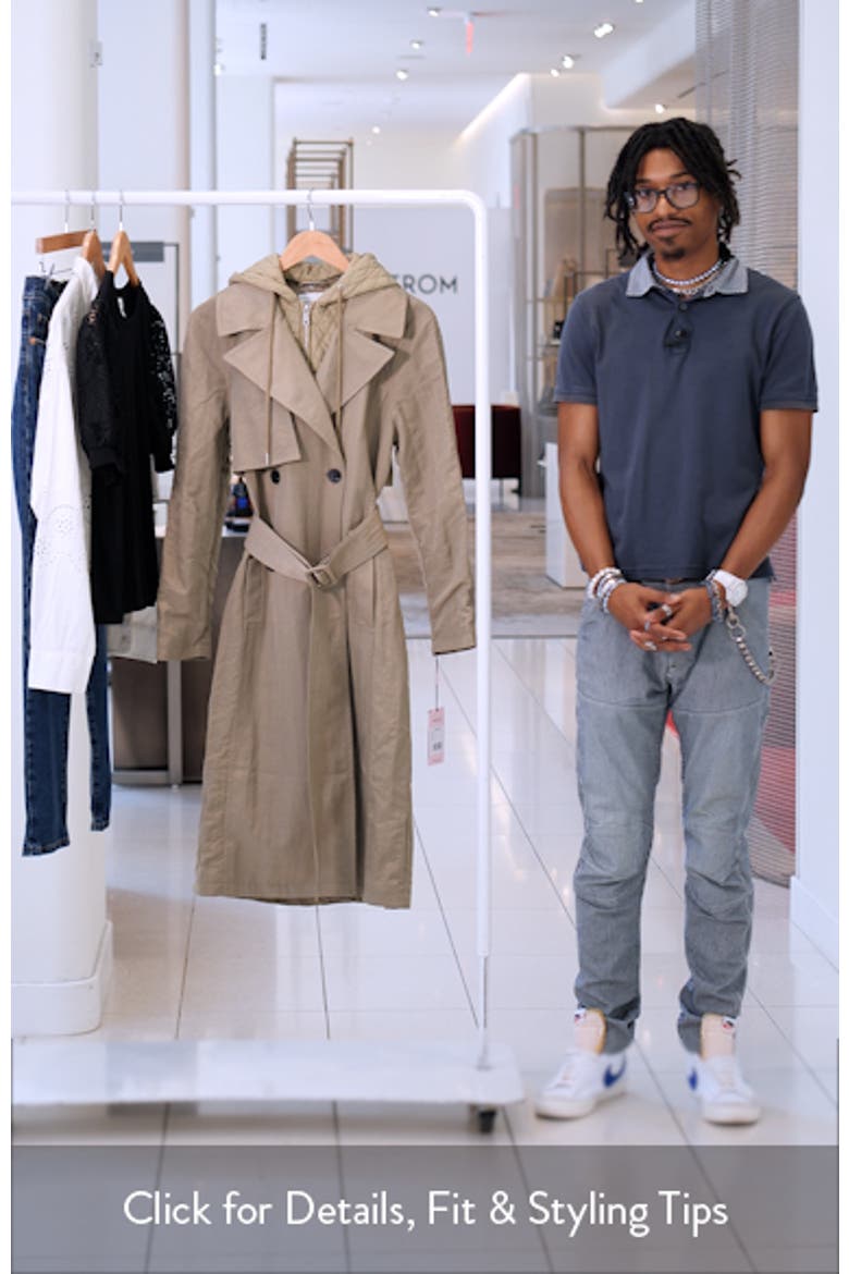 Double Breasted Trench with Hooded Quilted Bib video