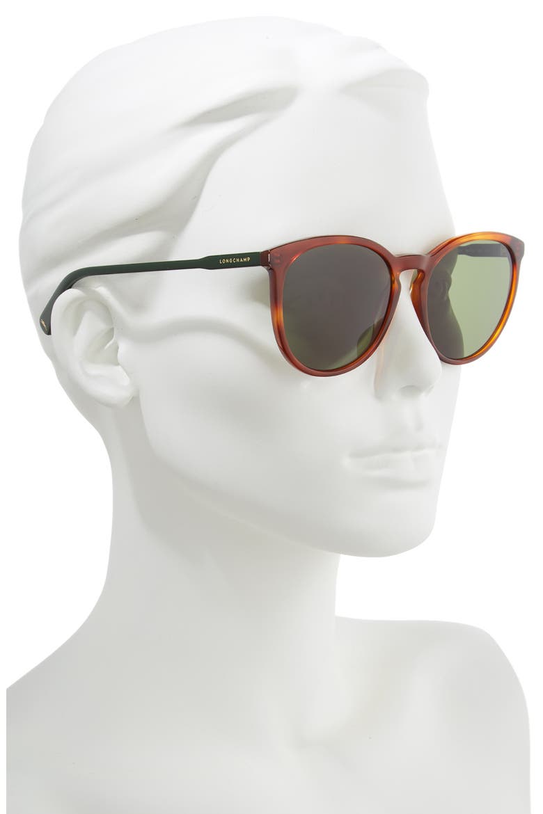 56mm Round Sunglasses, Alternate, color, BLONDE HAVANA