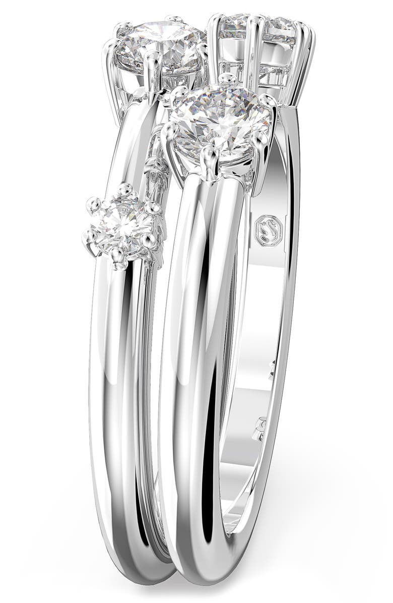 Swarovski Set of 2 Constella Rings, Alternate, color, Silver