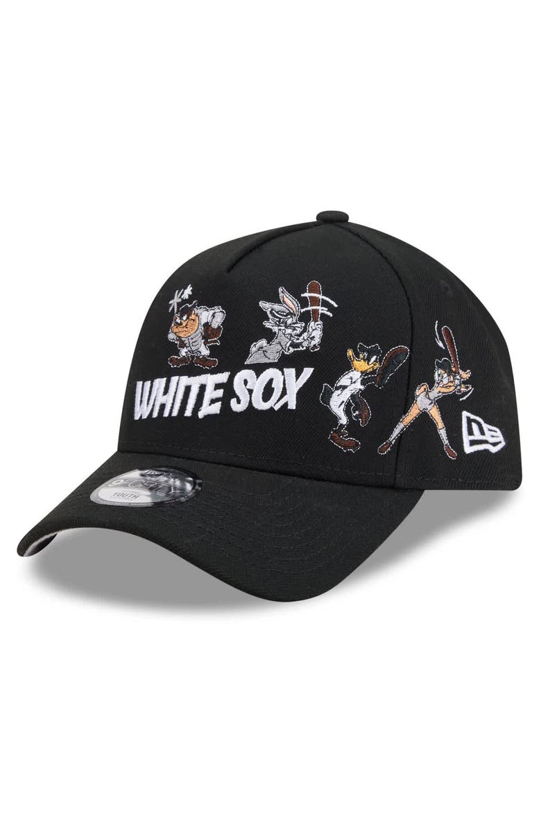 New Era Youth New Era Black Chicago White Sox Looney Tunes A-Frame 9FORTY Adjustable Hat, Alternate, color, Black