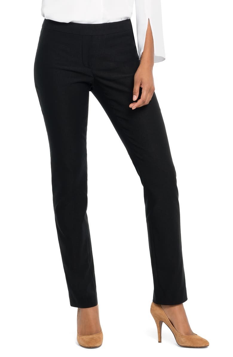 NIC+ZOE Wonderstretch Faux Fly Straight Leg Pants, Main, color,