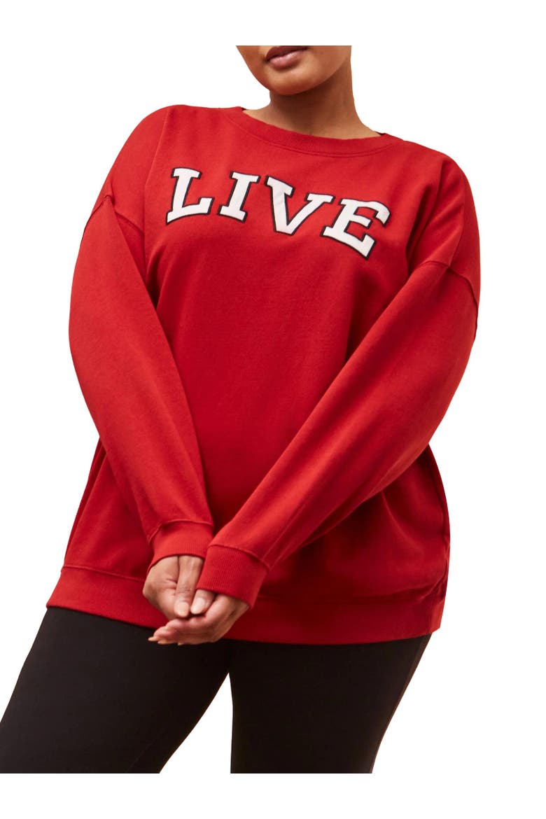 Oversized Sweatshirt, Alternate, color, Red