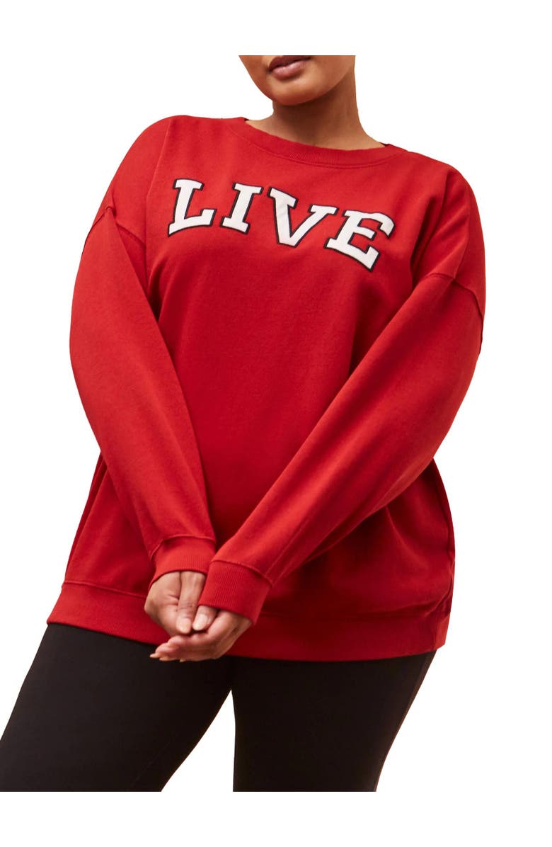 Live Unlimited Oversized Sweatshirt, Alternate, color, Red