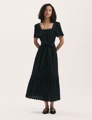 Finery London Corina Cotton Midi Tiered Dress