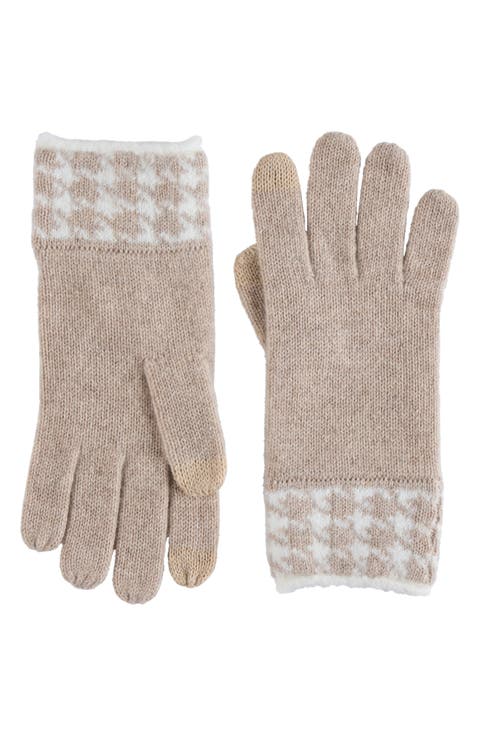 Cashmere Houndstooth Gloves