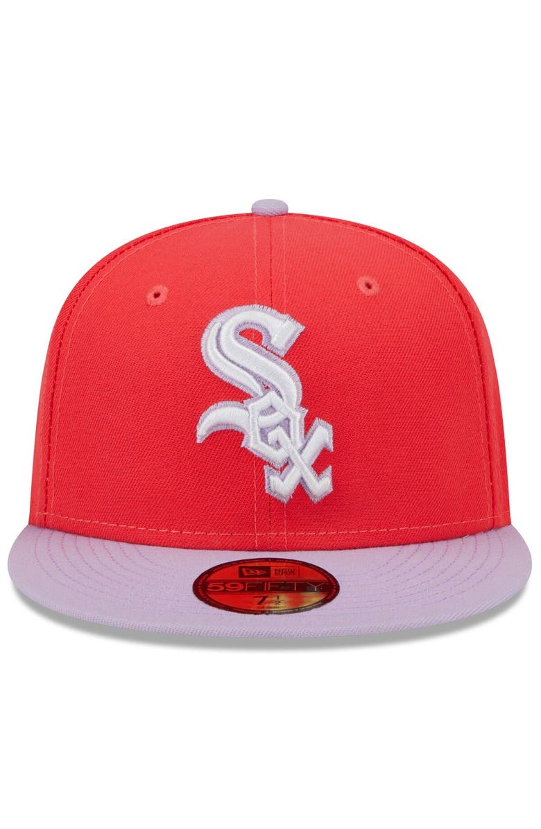 New Era Men's New Era Red/Lavender Chicago White Sox Spring Color Two-Tone 59FIFTY Fitted Hat, Alternate, color, Red
