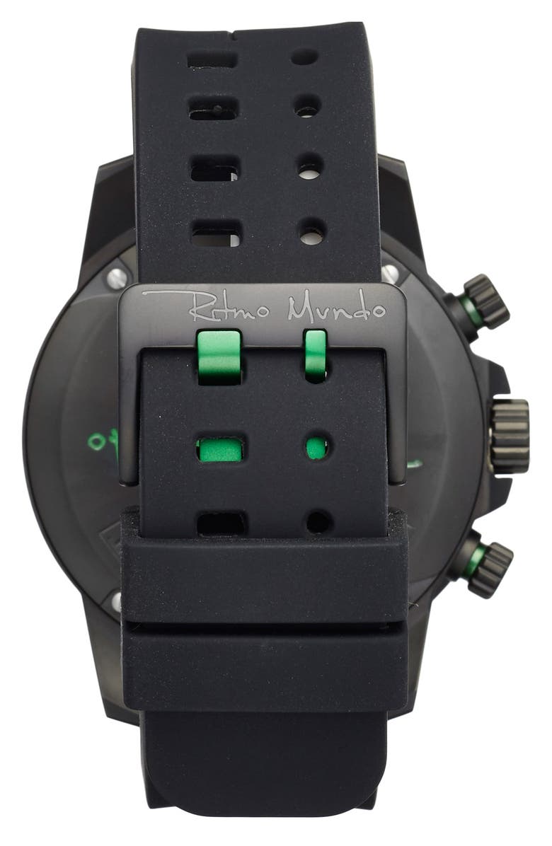 Ritmo Mundo 'Quantum III' Chronograph Silicone Strap Watch, 50mm, Alternate, color, 