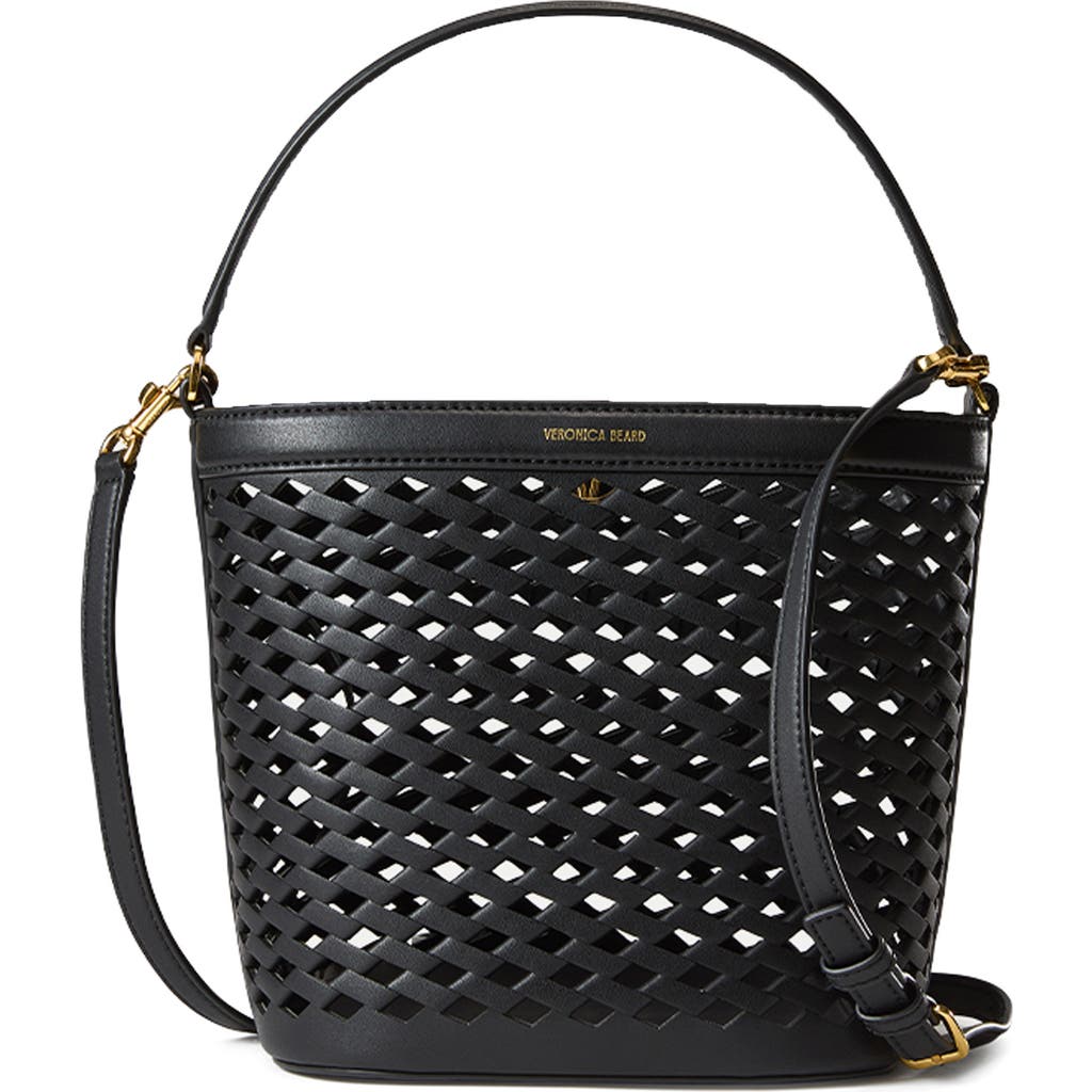 Veronica Beard Small Perforated Leather Bucket Bag