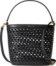 Veronica Beard Small Perforated Leather Bucket Bag