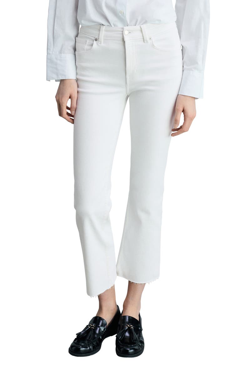 Sienna Waxed Crop Flare Jeans, Main, color, WHITE