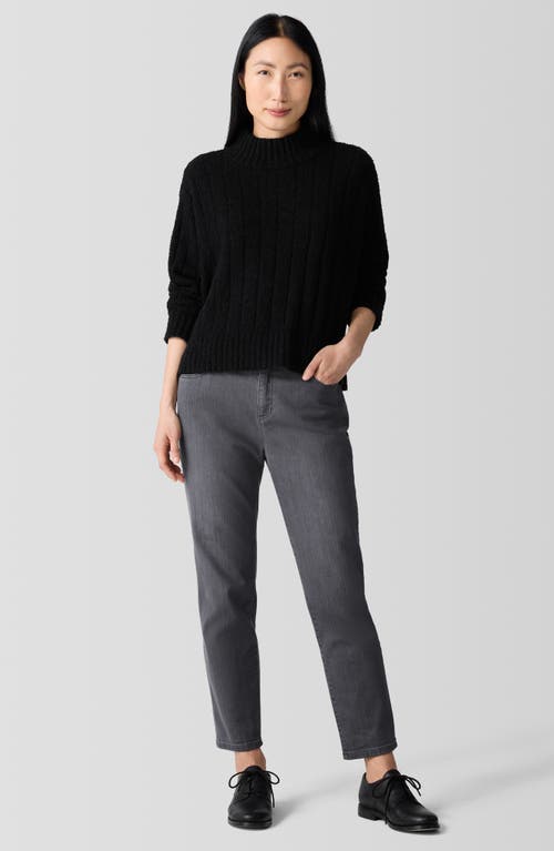 Eileen Fisher High Waist Ankle Slim Jeans In Gray