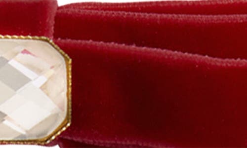 Kitsch Velvet Rhinestone Bow Hair Clip In Red