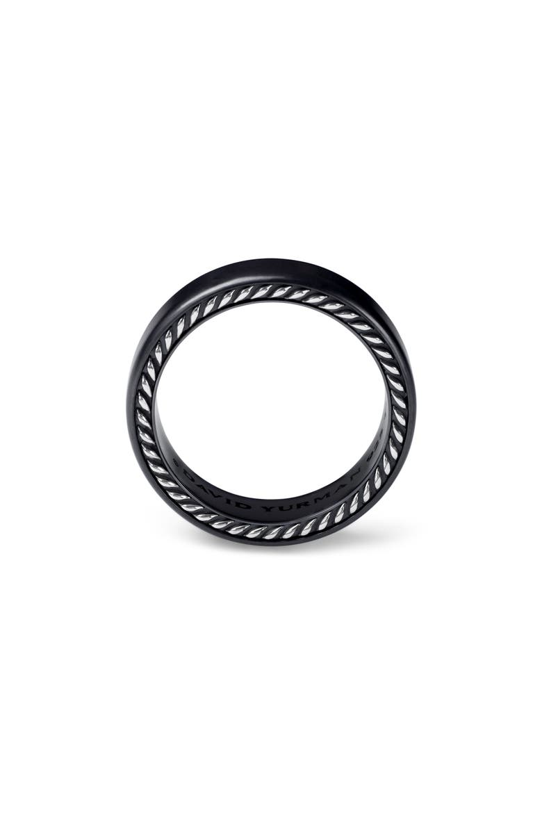 'Streamline' Band Ring, Alternate, color, BLACK TITANIUM/ SILVER