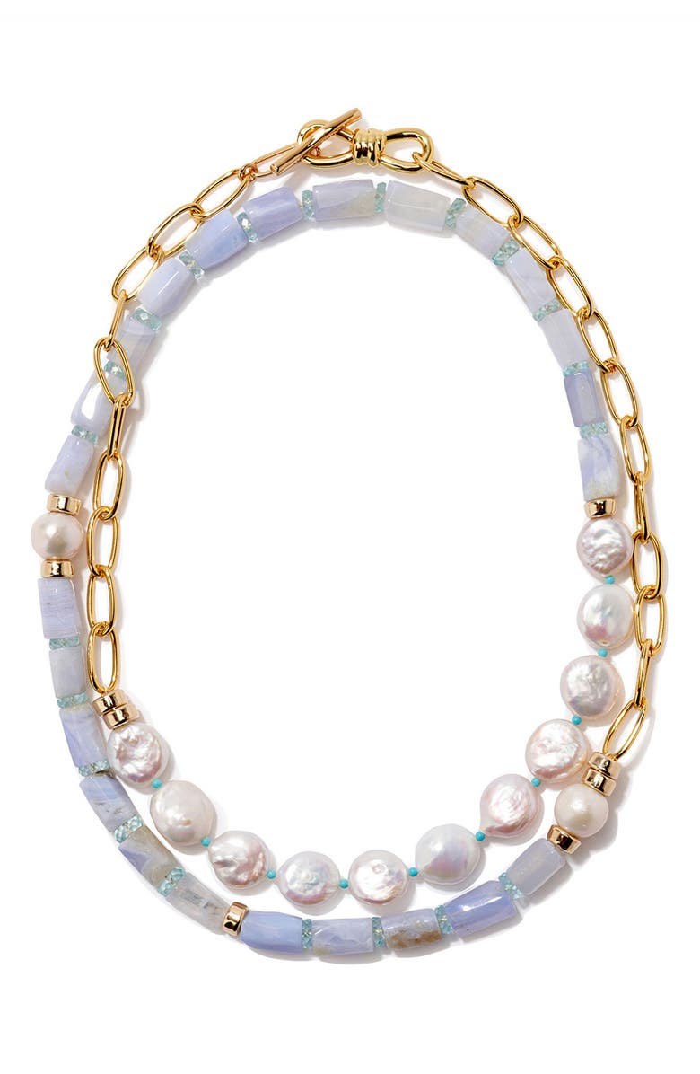 Lizzie Fortunato Porto Covo Beaded Necklace, Alternate, color, Blue