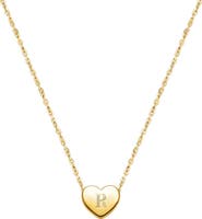 Tiny Blessings 14K Gold Mini Sliding Heart & Engraved Initial 12-14" Necklace
