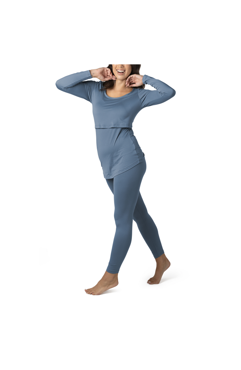 Kindred Bravely Jane Nursing Pajama Set, Main, color, Slate Blue