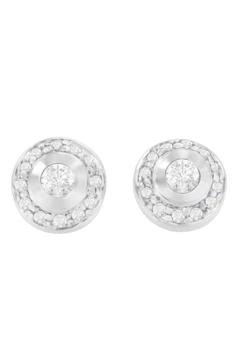 14K White Gold 1/3 Ct Round Diamond Earrings, Main, color, White