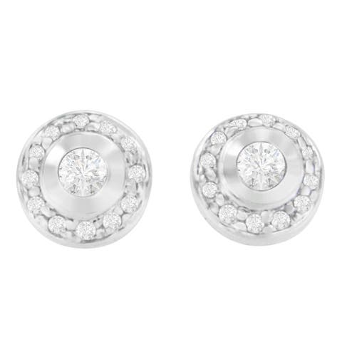 14K White Gold 1/3 Ct Round Diamond Earrings