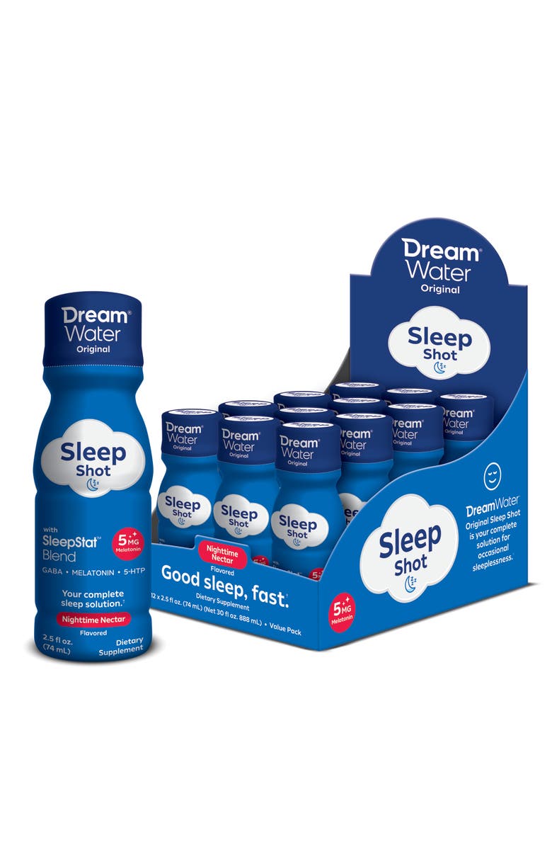 Dream Water Sleep Aid Supplement Drink; Melatonin 5Mg, Gaba, 5Htp;  Zero Sugar, Main, color, Multicolored