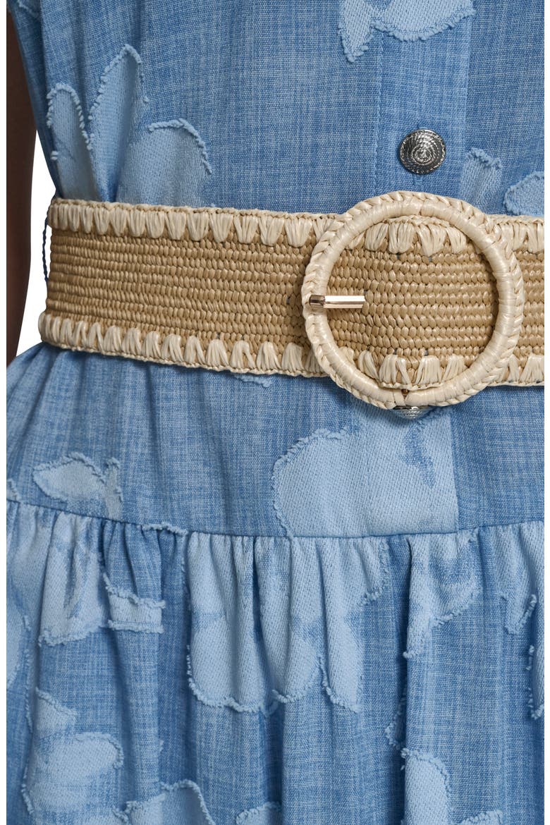 Flora Sleeveless Denim Midi Dress, Alternate, color, MEDIUM WASH