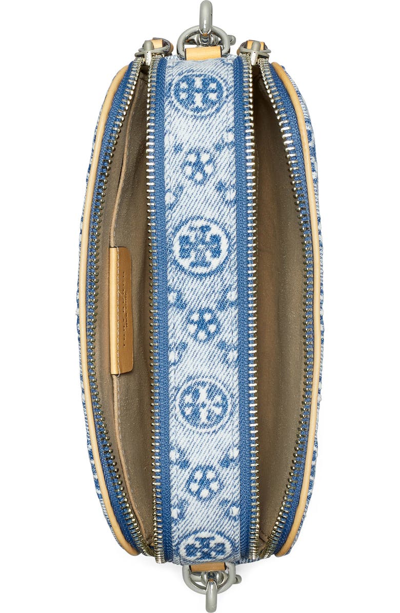 Tory Burch Mini Miller T Monogram Denim Crossbody Bag, Alternate, color,