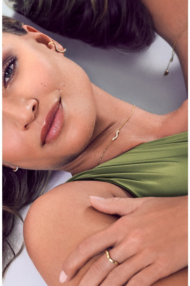 Necklace Ellera Waves, Alternate, color, 18K Gold Plated