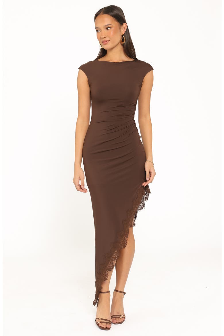 Channing Lace Midi Dress, Alternate, color, CHOCOLATE BROWN