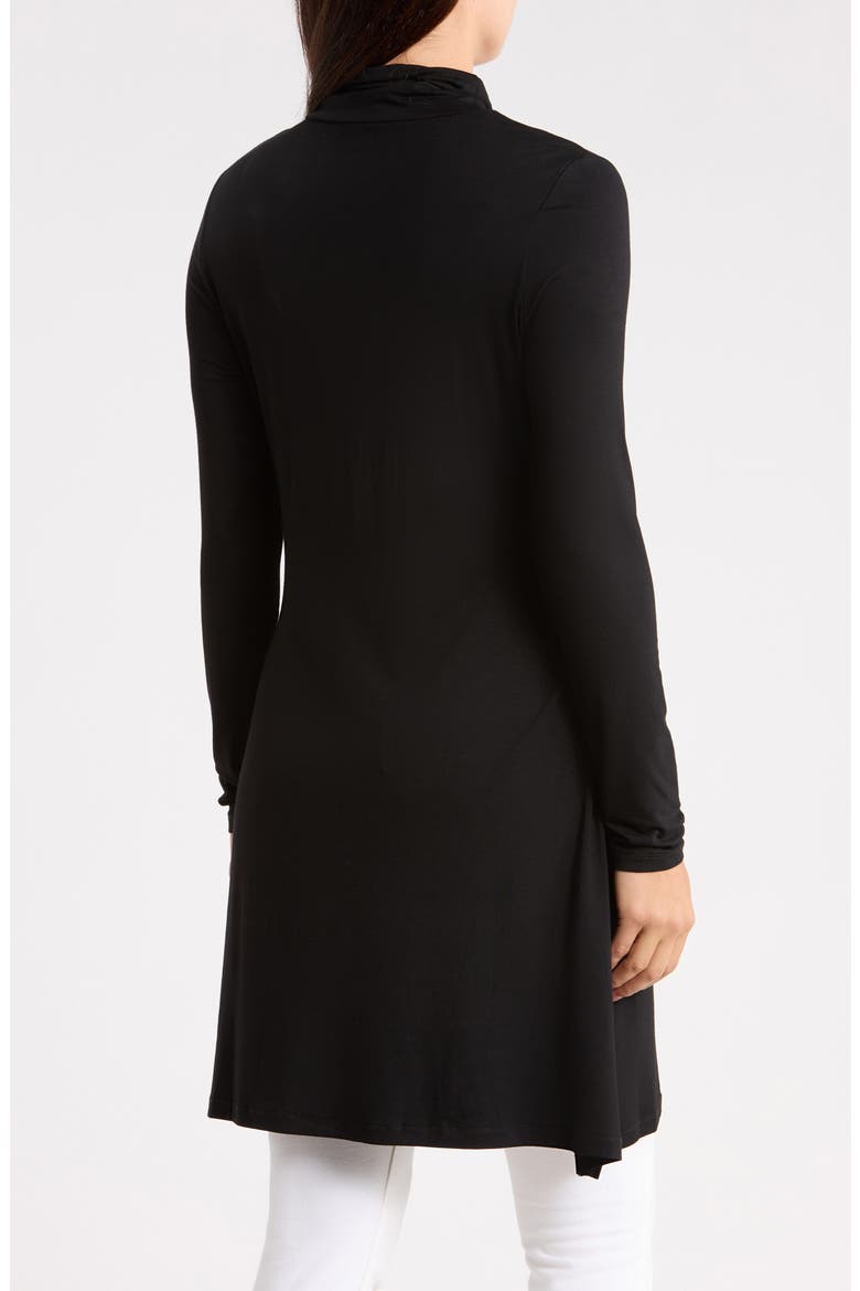 Turtleneck Tie Waist Tunic, Alternate, color, BLACK