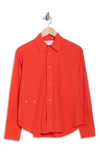 Cissa The Daily Cotton Button-up Shirt In Red