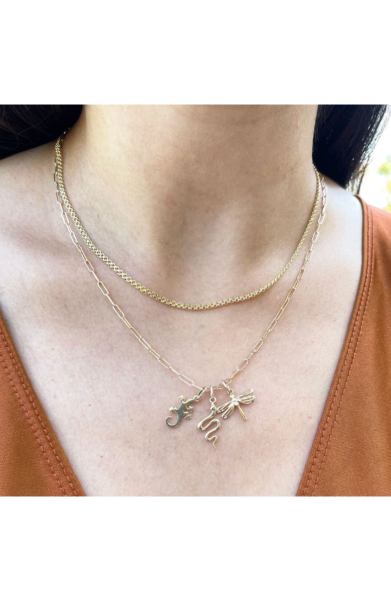 The Lovery Fine Jewelry Mini Gold Dragonfly Charm, Alternate, color, Yellow Gold