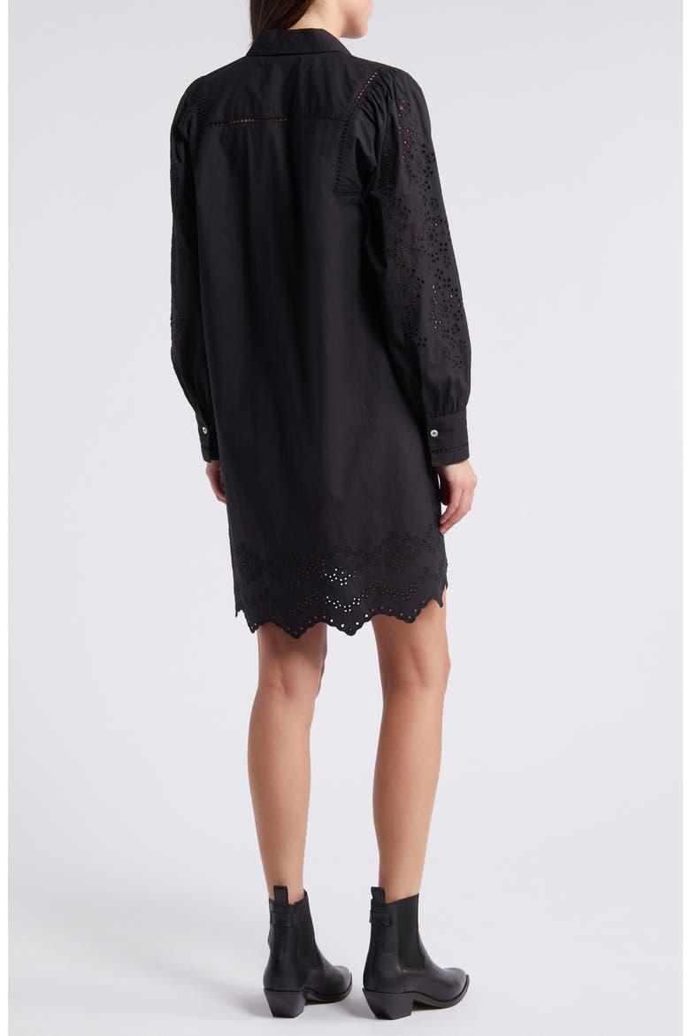 Fernanda Eyelet Long Sleeve Shirtdress, Alternate, color, BLACK EYELET