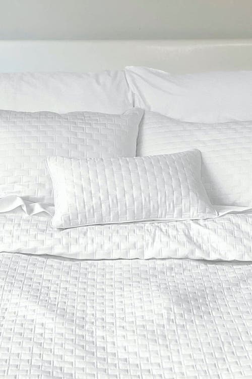 Bedvoyage Melange Viscose Cotton Blend Breathable Quilted Coverlet In Snow