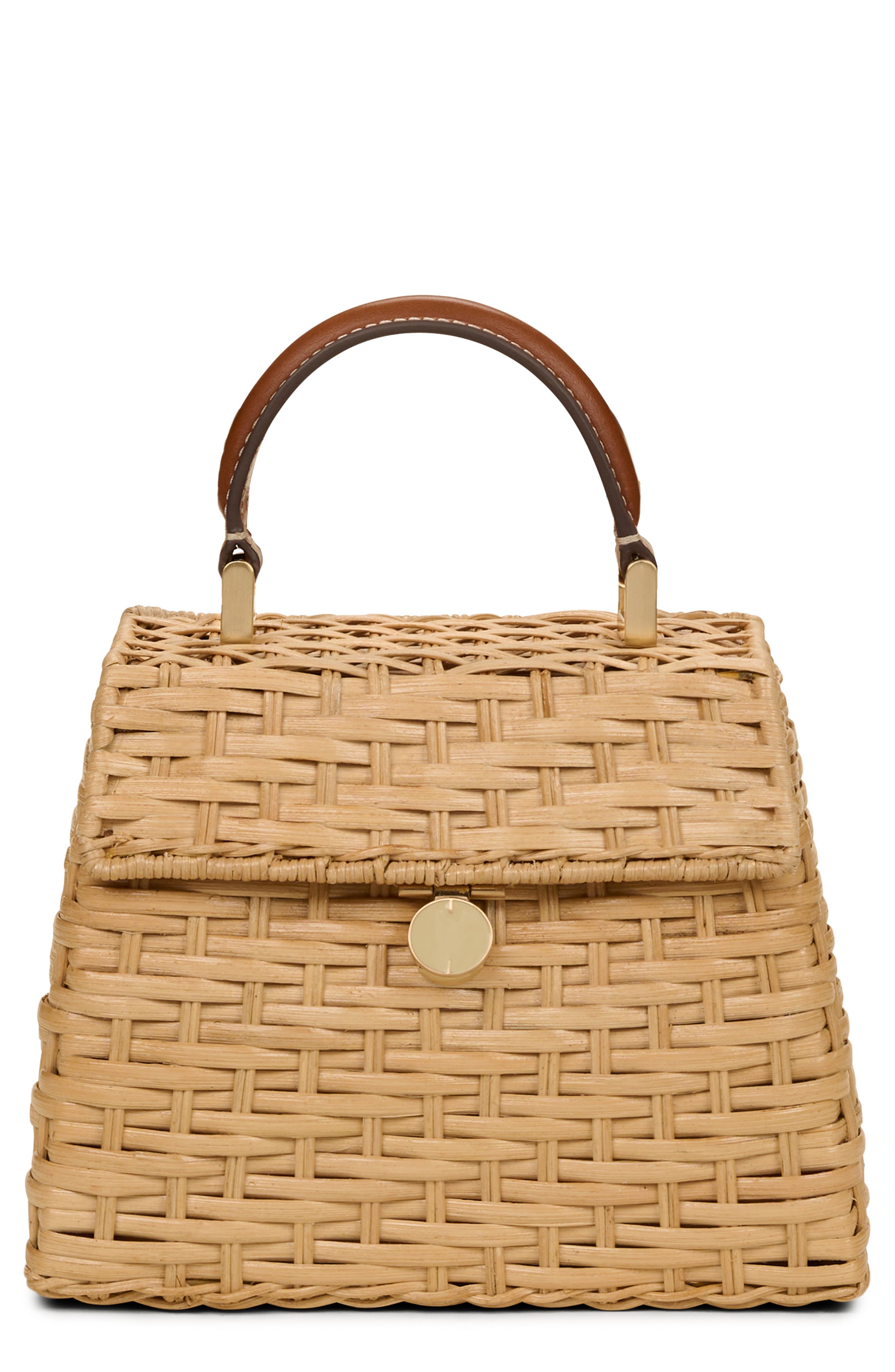 Cult Gaia Sybil Woven Rattan Top Handle Bag, Main, color, 