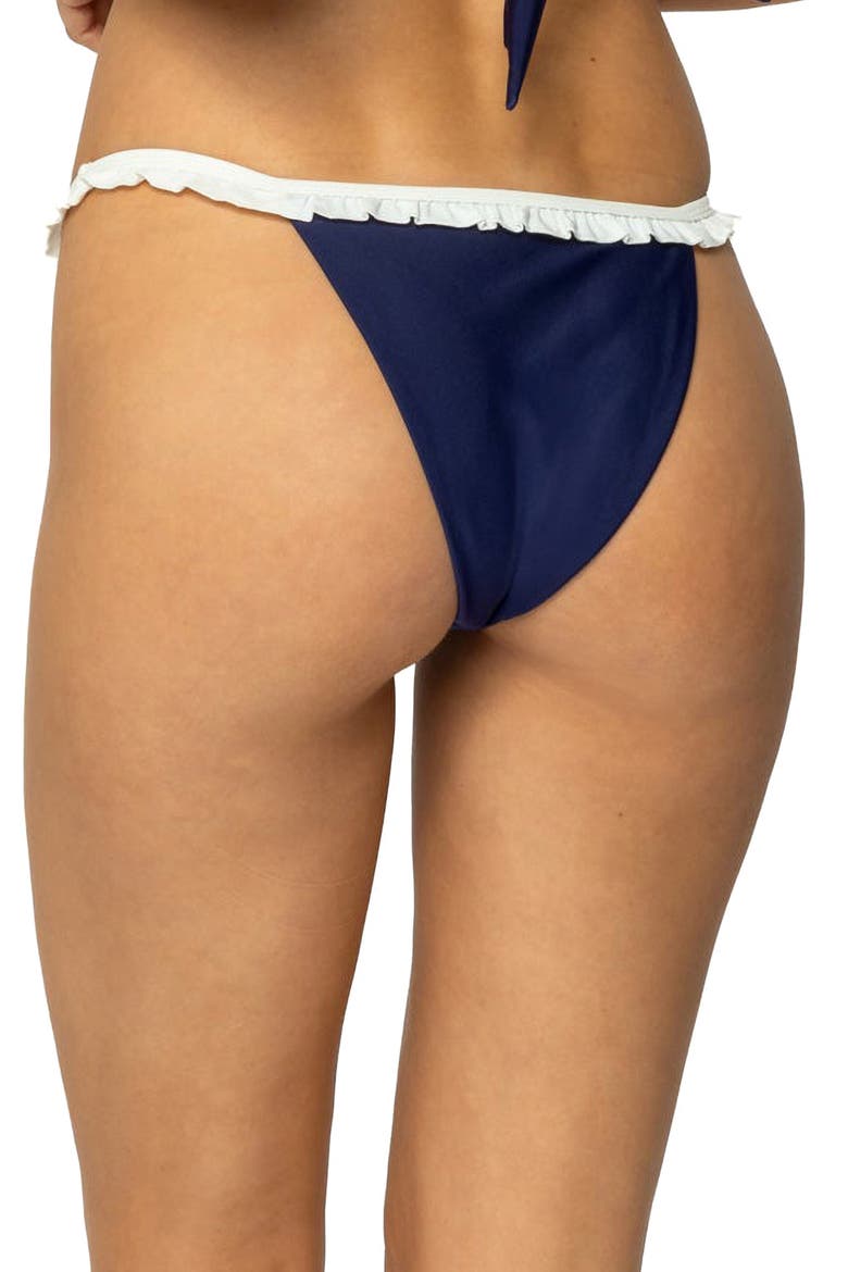 Kellie Ruffle Bikini Bottoms, Alternate, color, NAVY