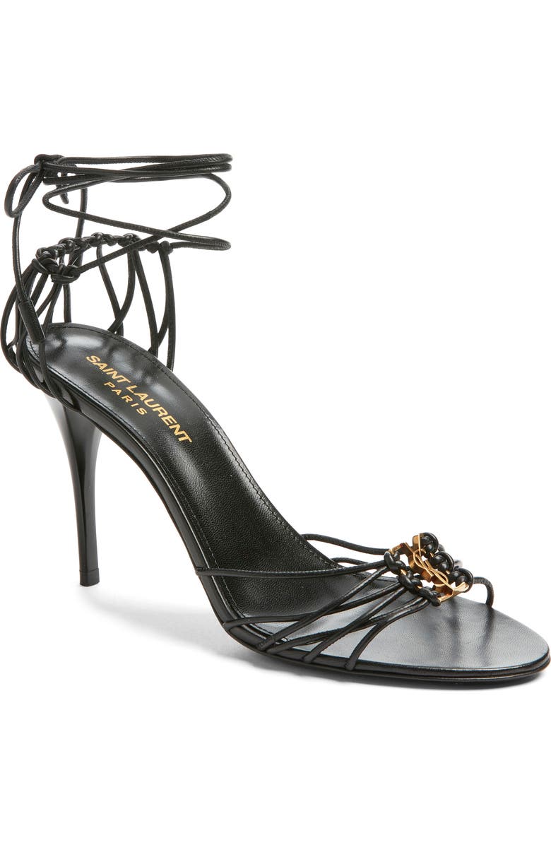 Saint Laurent Babylone Ankle Tie Sandal, Main, color,