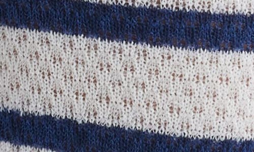 Stems Stripe Crew Socks In Navy