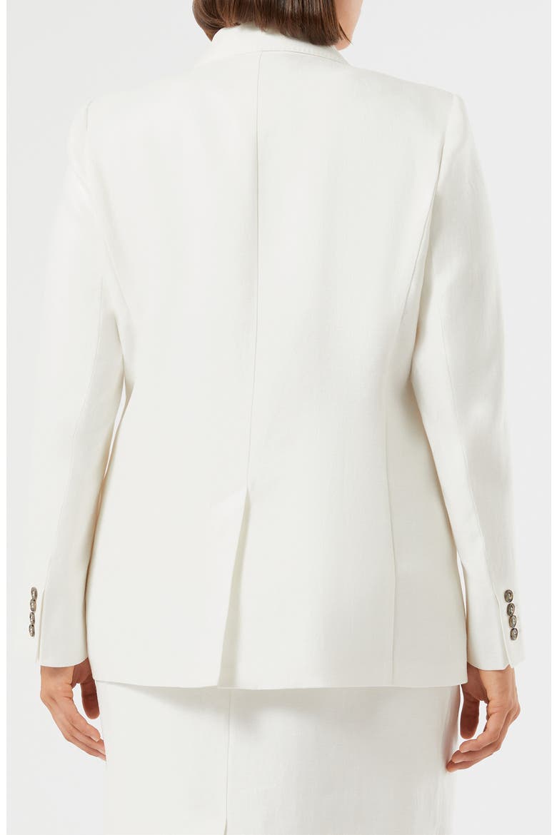 Nebbia Double Breasted Linen Jacket, Alternate, color, WHITE