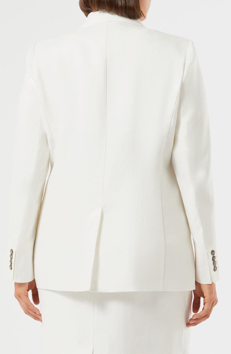 Marina Rinaldi Nebbia Double Breasted Linen Jacket, Alternate, color, White