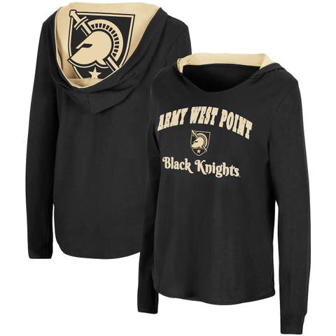 Women's Colosseum Black Army Black Knights Catalina Hoodie Long Sleeve T-Shirt