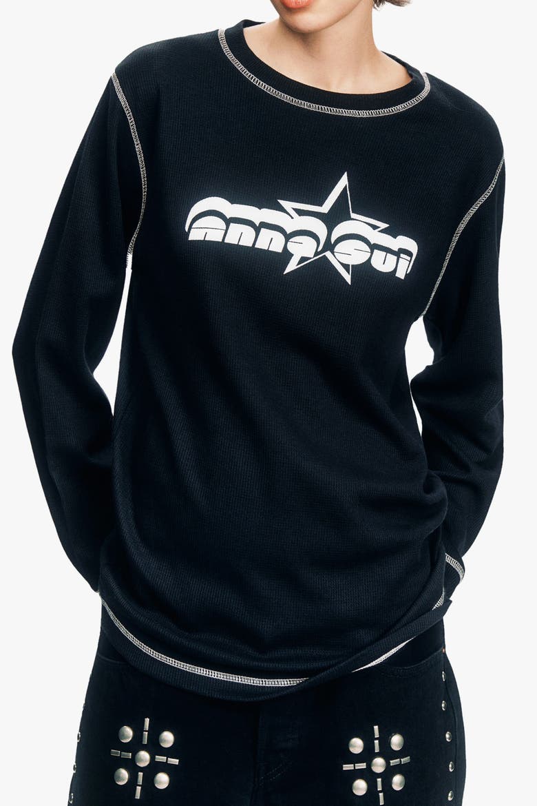 Logo Tees Thermal T-Shirt, Alternate, color, BLACK