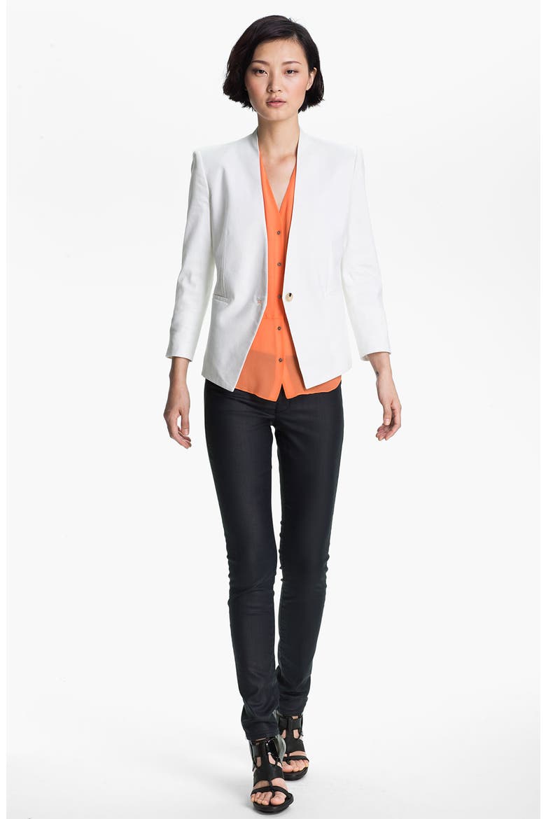 HELMUT Helmut Lang Slub Twill Blazer, Alternate, color, OPTIC WHITE