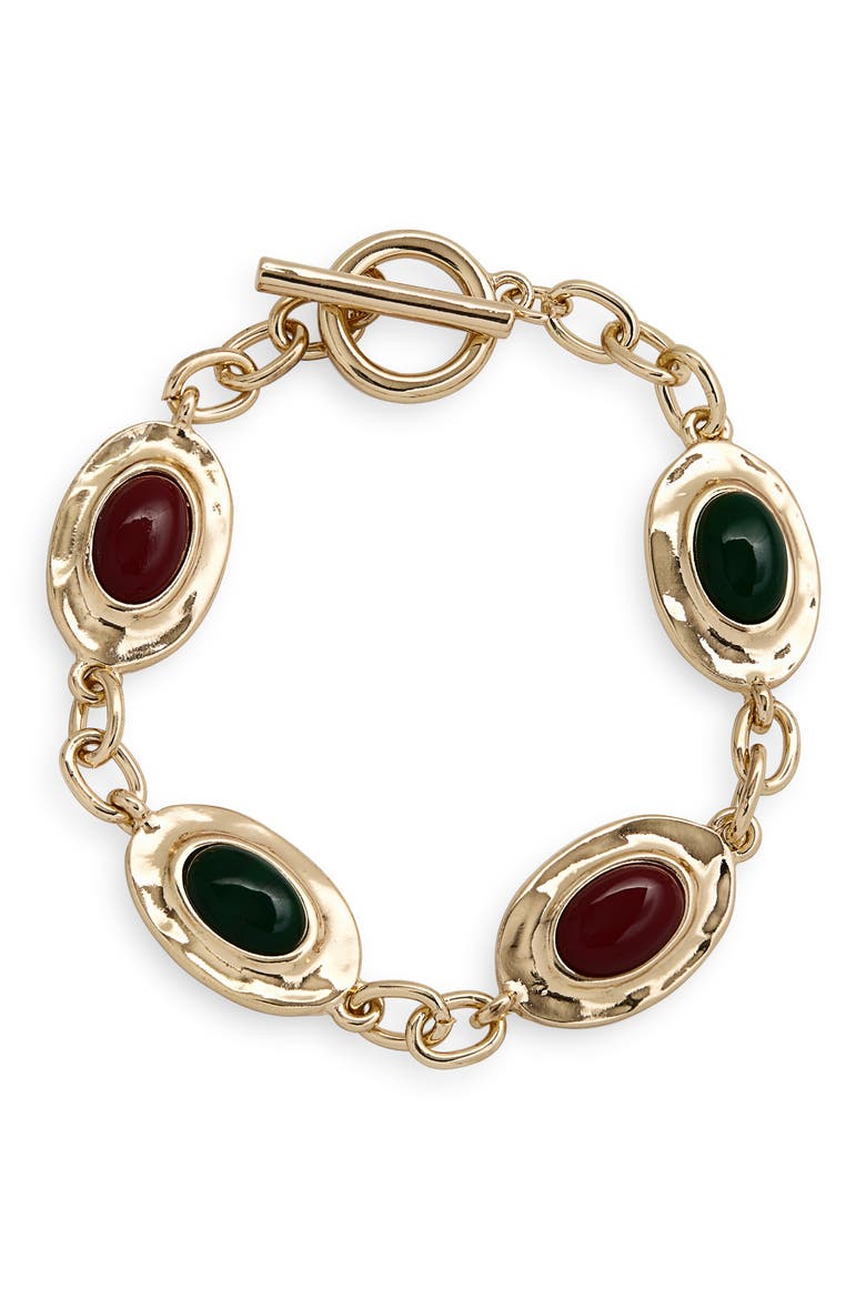 Beaded Chain Bracelet, Main, color, GOLD/ MULTI