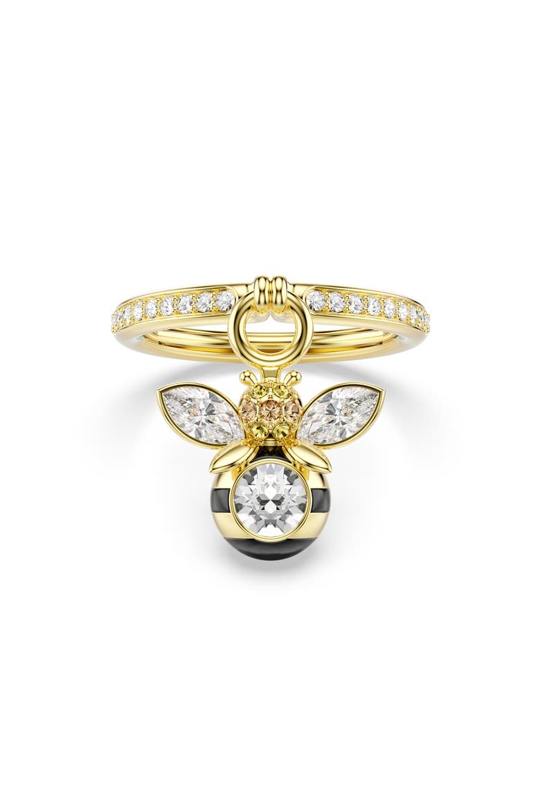 Idyllia Crystal Bee Charm Ring, Main, color, GOLD/ MULTI