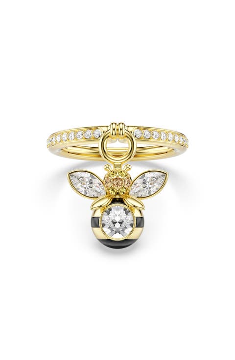 Idyllia Crystal Bee Charm Ring