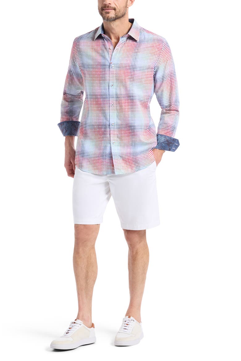 Ligett Cotton Button-Up Shirt, Alternate, color, MULTI