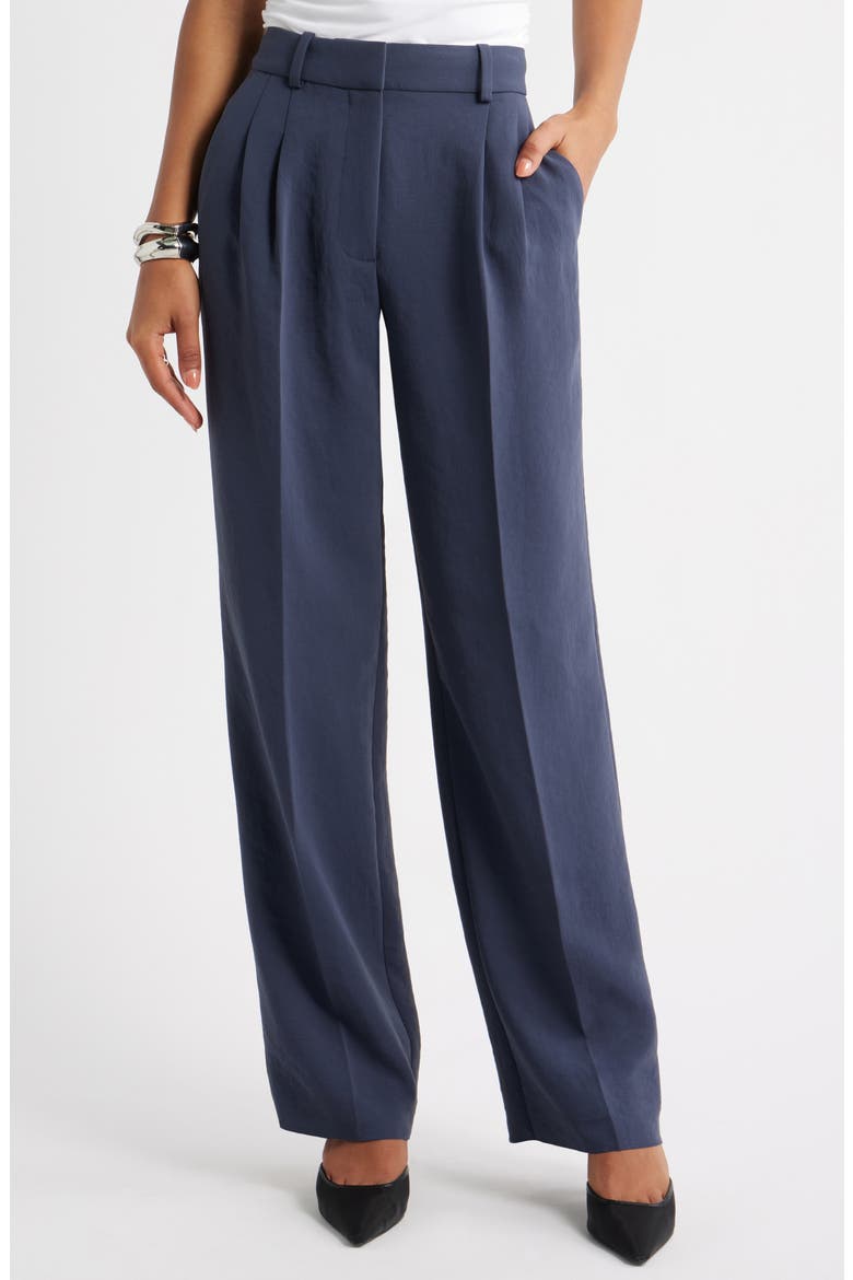 Curator Crepe Trousers, Main, color, NAVY BLUE