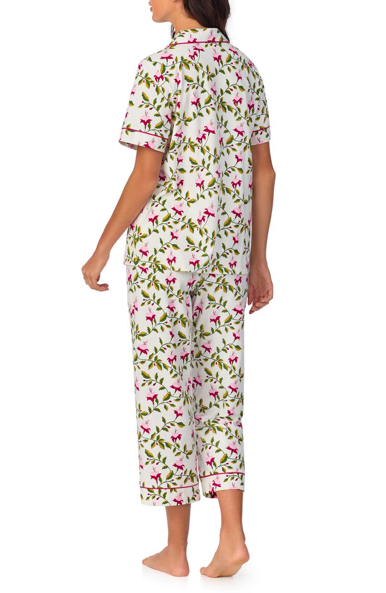 BedHead Pajamas Print Stretch Organic Cotton Jersey Crop Pajamas, Alternate, color,