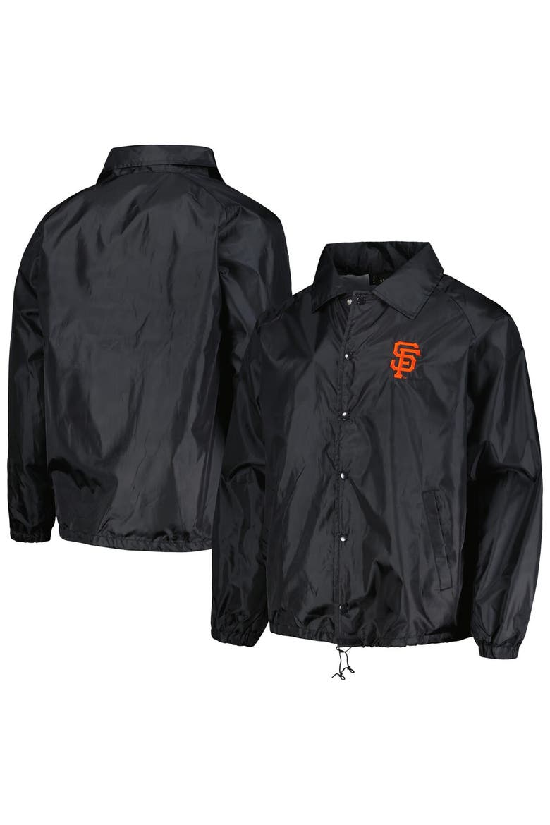 Men's Dunbrooke  Black San Francisco Giants Coach's Raglan Full-Snap Windbreaker Jacket, Alternate, color, Black